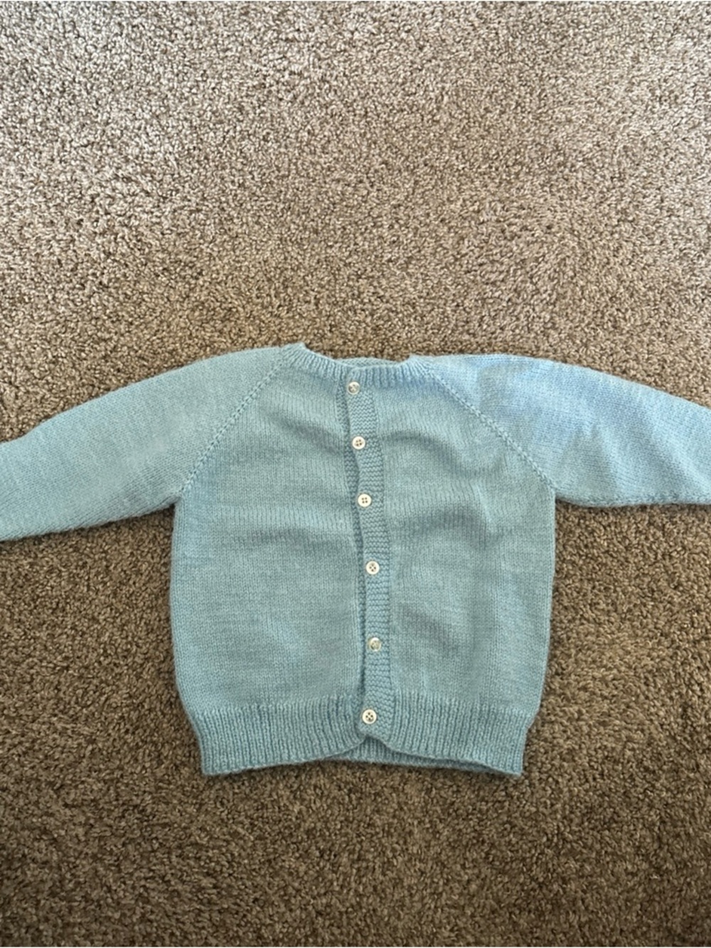 Light Blue Button-Back Knit Cardigan